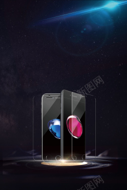 黑色神秘科技苹果手机背景背景