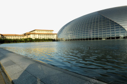 国家大剧院一侧图片北京国家大剧院风景矢量图高清图片