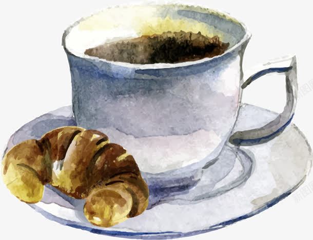 手绘水墨咖啡元素图标png_新图网 https://ixintu.com coffee 咖啡 咖啡图标 手绘咖啡 面包
