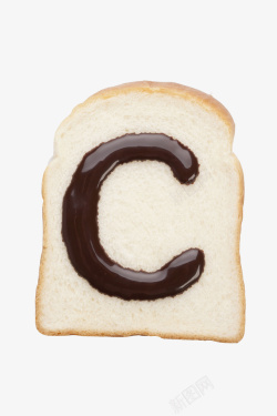 美味披萨字母C美味面包巧克力形状字母高清图片
