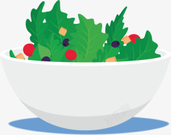 白色大碗蔬菜沙拉矢量图素材