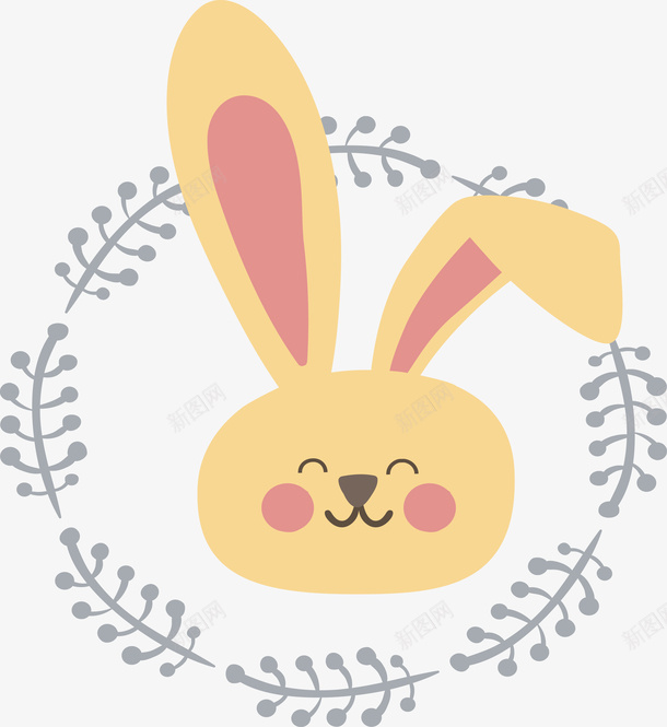 微笑的小兔标签矢量图ai免抠素材_新图网 https://ixintu.com png素材 动物 小兔 微笑 柔软标签 矢量图