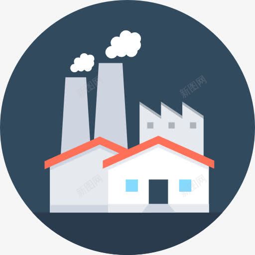 工厂图标png_新图网 https://ixintu.com 冒烟的工厂 工业 工业污染 工厂 建筑 景观 污染