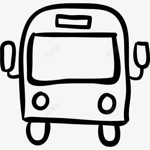 公交车前手工绘制的轮廓图标png_新图网 https://ixintu.com 公交车 前面的轮廓 手绘 旅游 概述 汽车 运输 额