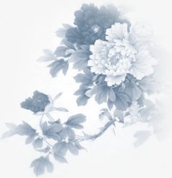 中秋节黑白色九月菊素材