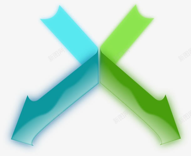 蓝绿对立箭头方向图标png_新图网 https://ixintu.com 对立 方向 箭头 蓝绿