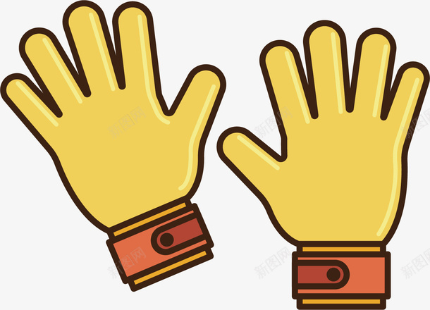 黄色的手套矢量图ai免抠素材_新图网 https://ixintu.com 保护 工具 手套 红色 除草手套 黄色 矢量图