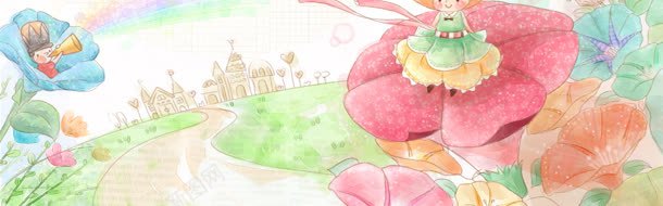 梦幻清新手绘卡通背景jpg设计背景_新图网 https://ixintu.com 卡通 梦幻 清新 背景