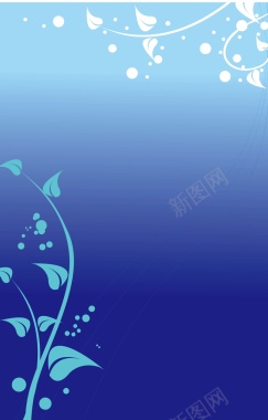 蓝色藤蔓和蝴蝶背景矢量图背景