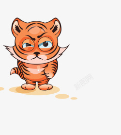 愤怒的小老虎卡通图素材