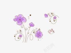 淡紫色花纹装饰素材