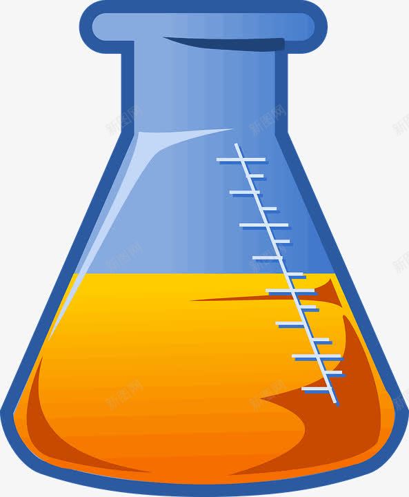 一个量杯png免抠素材_新图网 https://ixintu.com 刻度 蓝色 黄色