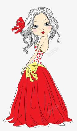 穿红裙的舞者穿红裙的小姑娘高清图片