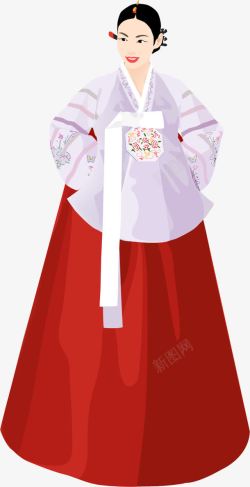 韩服美女手绘韩服美女高清图片