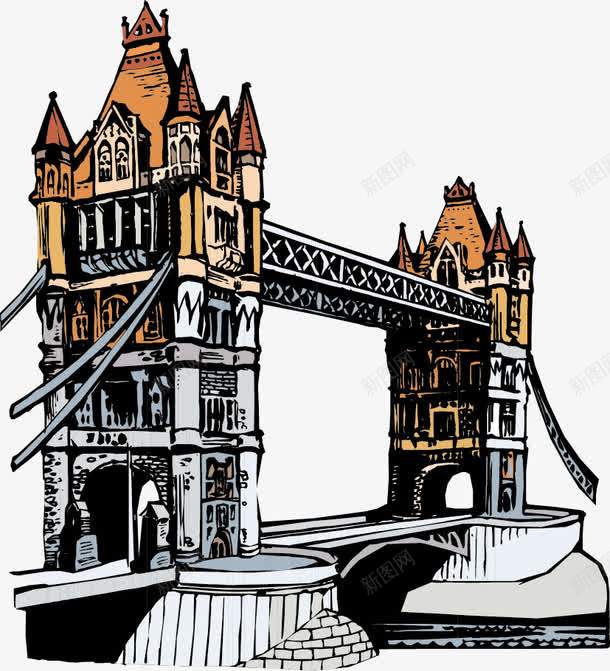 伦敦大桥png免抠素材_新图网 https://ixintu.com 伦敦大桥 手绘 风景名胜