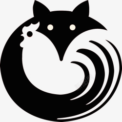 狐狸影子狐狸公鸡logo图标高清图片