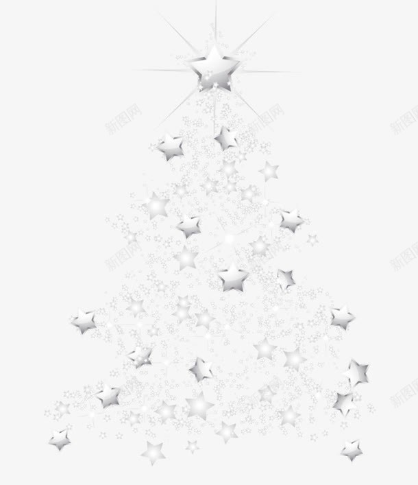 圣诞树圣诞雪花星星png免抠素材_新图网 https://ixintu.com 圣诞 圣诞树 星星 雪花