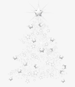 圣诞树圣诞雪花星星素材
