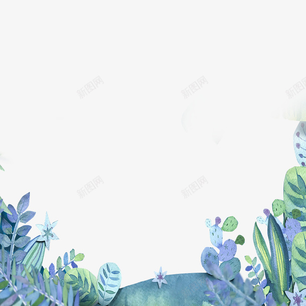 手绘花从元素png免抠素材_新图网 https://ixintu.com 彩色水墨风 水墨风花从 花从 花朵