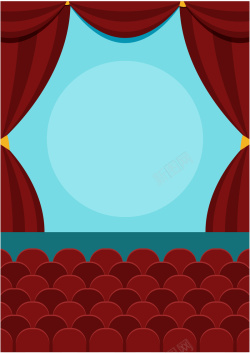 青色底简约风的剧院宣传广告背景矢量图高清图片