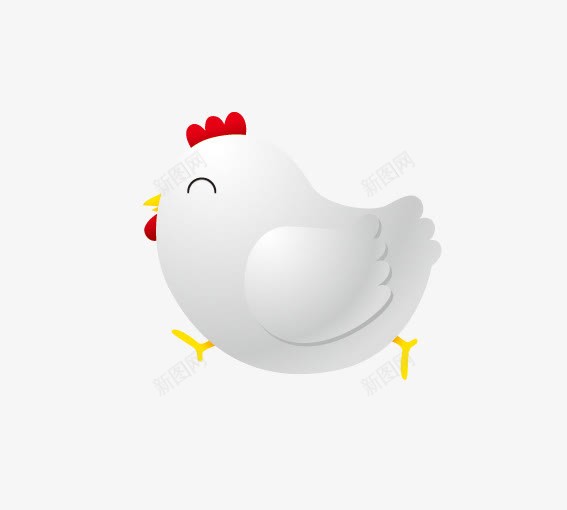 胖胖的小鸡png免抠素材_新图网 https://ixintu.com 动物 卡通动物 卡通小鸡 白色 红色 黄色