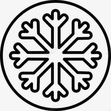 雪花轮廓一圈图标图标