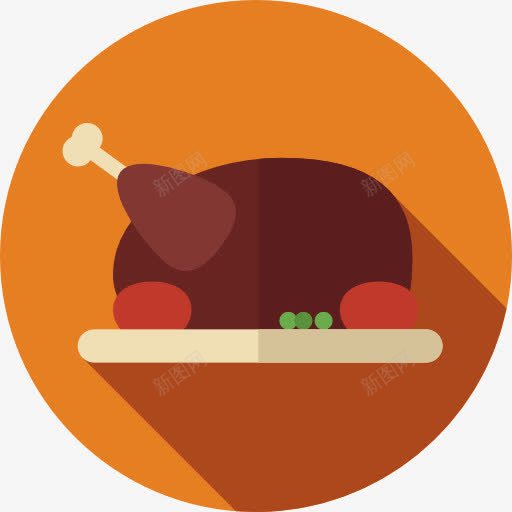 鸡图标png_新图网 https://ixintu.com 火鸡 火鸡的腿 烤鸡 食品 食物和餐厅 鸡肉 鸡腿