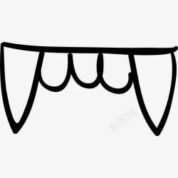 义齿万圣节义齿轮廓用毒牙图标高清图片