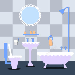 卫生间海报粉色可爱厕所海报背景矢量图高清图片