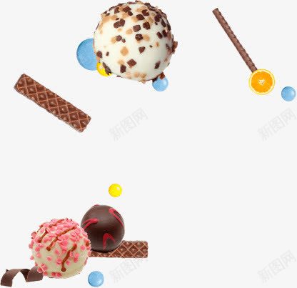 冰淇淋球巧克力棒png免抠素材_新图网 https://ixintu.com 冰淇淋 巧克力
