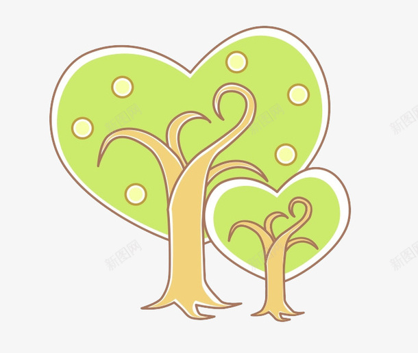 卡通心形树png免抠素材_新图网 https://ixintu.com 儿童节素材 儿童节装饰 卡通树 卡通素材 心形树