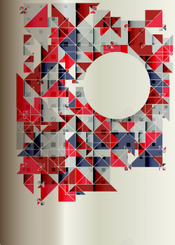 潮流杂志复古红色细碎几何创意封面背景矢量图高清图片