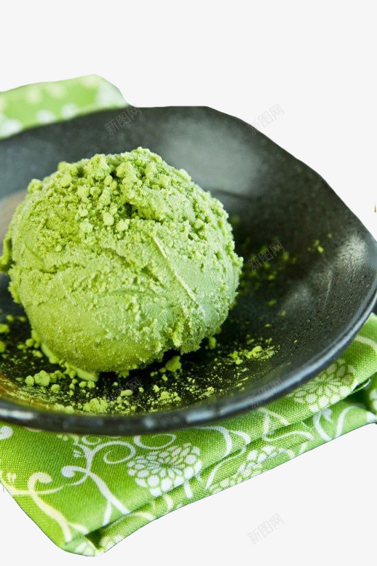 碟子上的冰淇淋球png免抠素材_新图网 https://ixintu.com 冰淇淋 甜食 绿色 食物