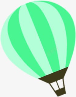 绿色清新卡通可爱热气球手绘素材