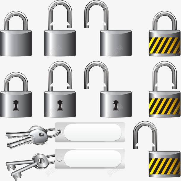 锁头和钥匙png免抠素材_新图网 https://ixintu.com 卡通钥匙 卡通锁头 矢量钥匙 钥匙 锁头