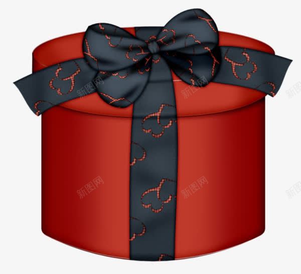 一个蛋糕盒png免抠素材_新图网 https://ixintu.com 手绘 素材 红色 黑色