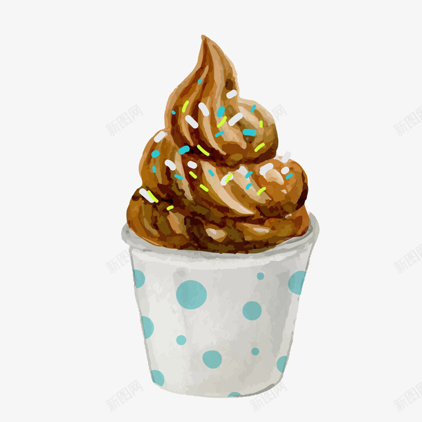 手绘冰淇淋png免抠素材_新图网 https://ixintu.com 卡通冰淇淋 卡通实物 卡通甜筒 夏季冰淇淋 手绘 背景装饰