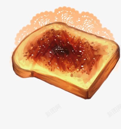 抹了果酱的面包片png免抠素材_新图网 https://ixintu.com 吐司 手绘 早餐 果酱 美食 面包