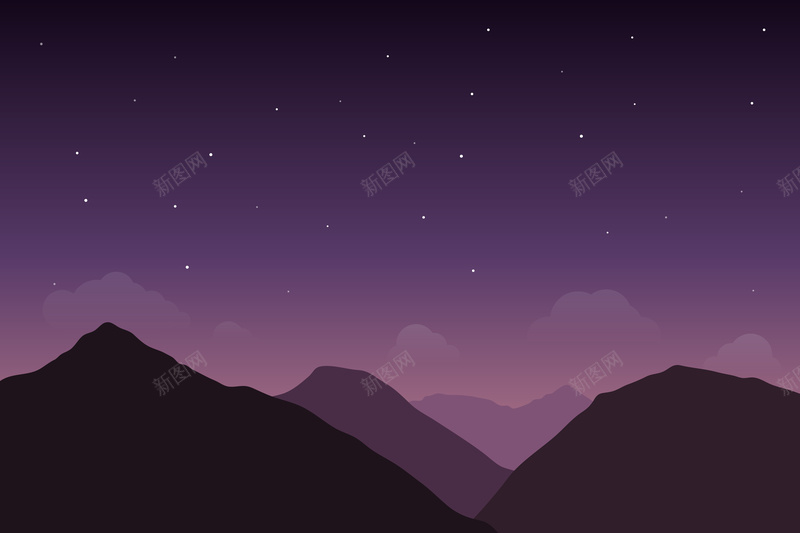 卡通扁平梦幻紫色星空夜空背景矢量图背景图片免费下载 素材0mjaaugwv 新图网