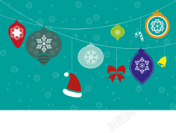 七夕字体手绘欧式圣诞节新年贺卡邀请函卡通背景矢量图高清图片