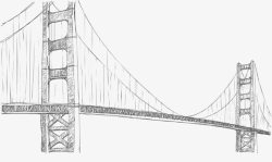素描大桥手绘跨海大桥图标高清图片