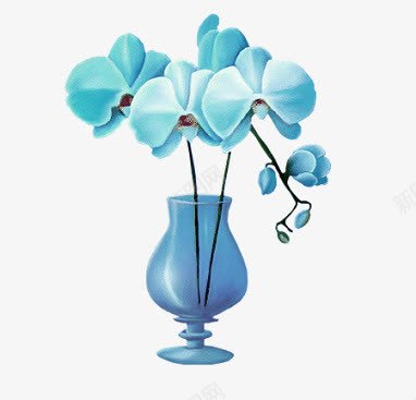 手绘蓝色花朵蓝色花瓶png免抠素材_新图网 https://ixintu.com 手绘 花朵 花瓶 蓝色