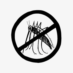 虫害黑色简约禁止蚊子图标高清图片