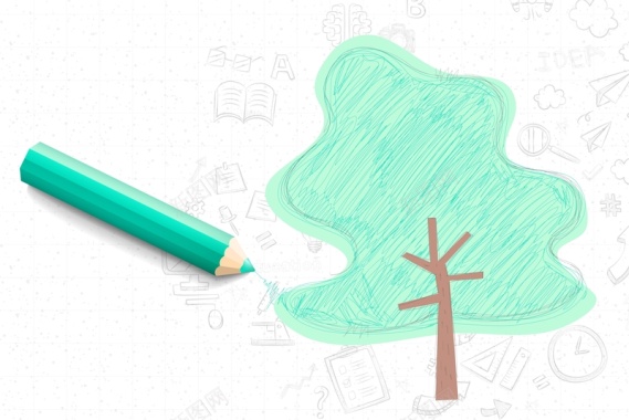 矢量手绘儿童幼儿教育树木信息框背景背景