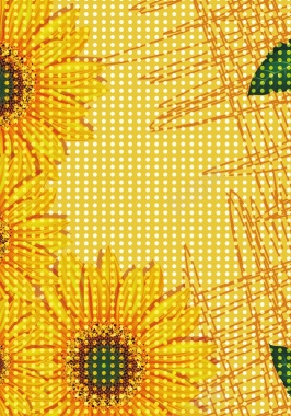 手绘向日葵背景装饰矢量图背景