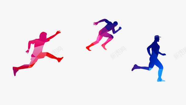彩色炫彩跑步的人png免抠素材_新图网 https://ixintu.com 彩色 炫彩 跑步的人