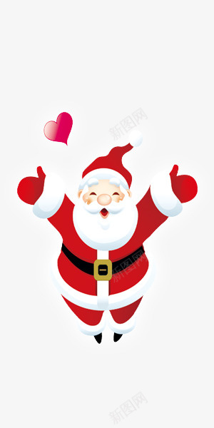 卡通圣诞老人装饰图案png免抠素材_新图网 https://ixintu.com 卡通人物 圣诞老人 圣诞节 爱心