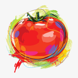 彩画番茄素材
