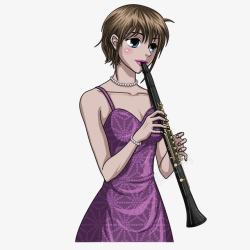 吹长笛的美女吹长笛的女子高清图片