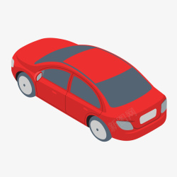 红色轱辘背面红色轿车矢量图高清图片